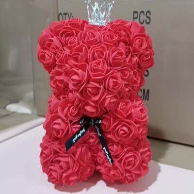 Valentine&#39;s Day Red Flower Bear Gift