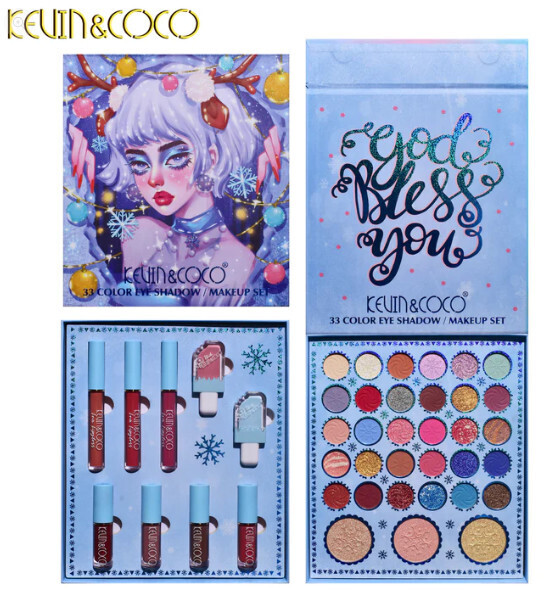 KEVIN &amp; COCO 33 Color Wishing Path Christmas Girl Makeup Kit