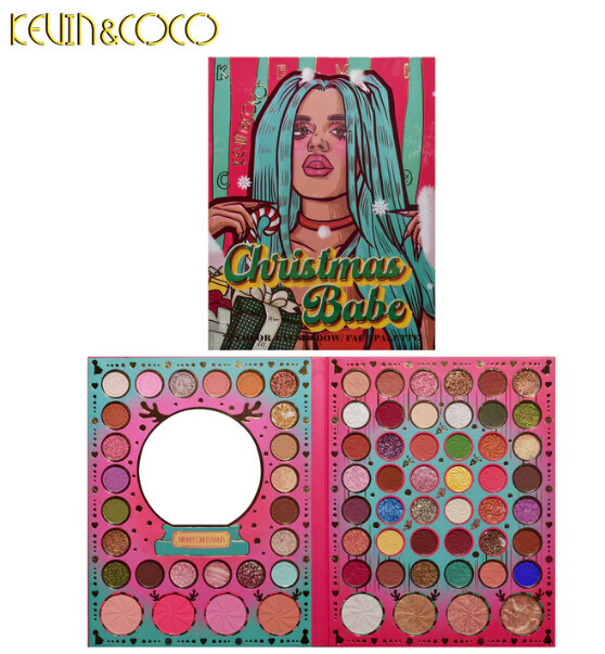 KEVIN &amp; COCO 72 Color Christmas Green Bubble Eyeshadow Palette