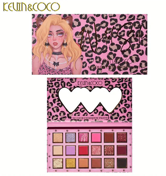 KEVIN &amp; COCO 18 Color Leopard Print Eyeshadow Palette