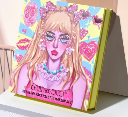 Kevin &amp; Coco 32 Color Girl Yellow Doll Makeup Set