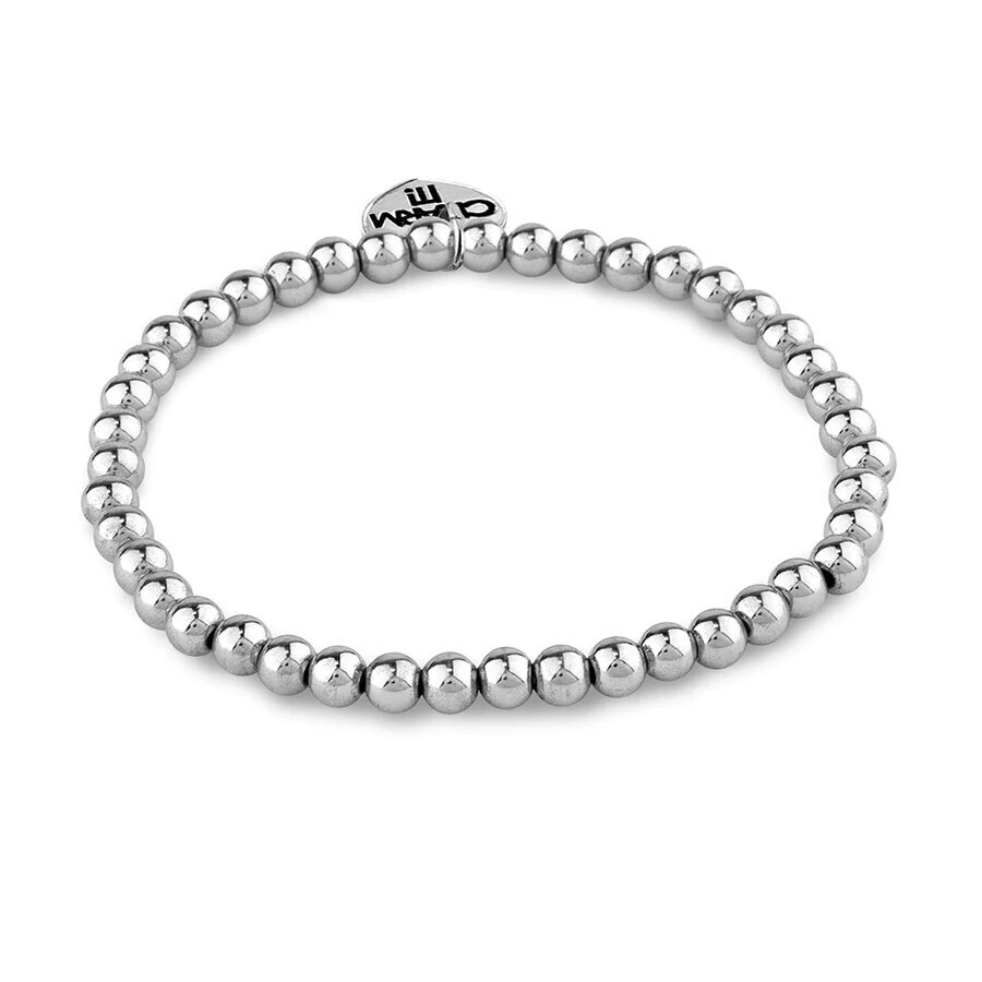 Charm It!   Silver Stretch Bead Bracelet
