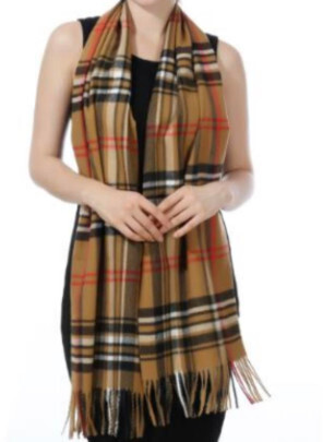 NY162 Camel Check Scarf