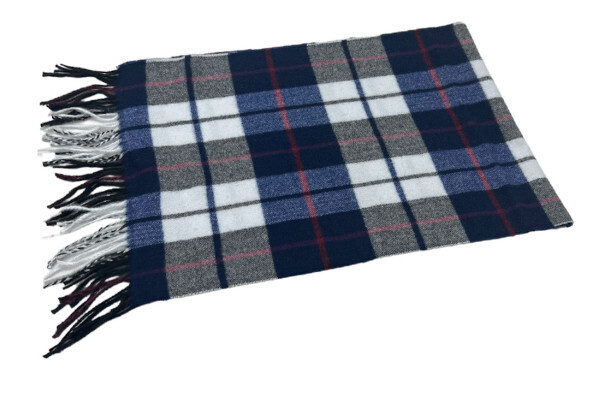 SW-24 Navy White and Pink Cashmere Feel Scarf