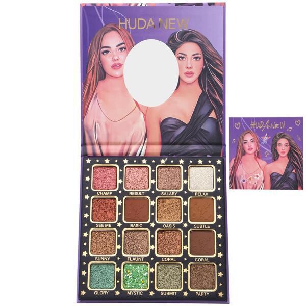 Huda New 16 Color Palette w/ Mirror