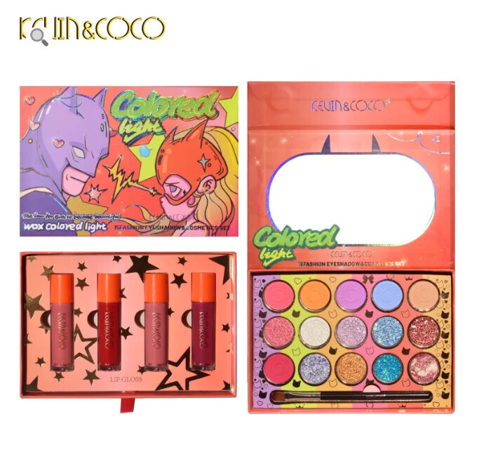 KEVIN&amp;COCO 15 Color Orange Super Hero Couple Makeup Set
