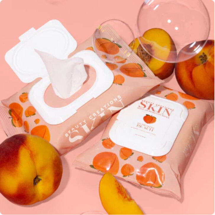 Beauty Creations Skin Makeup Remover Wipes Peach
