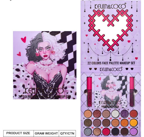 KEVIN&amp;COCO 22 Color Cruella Face Palette Makeup Set