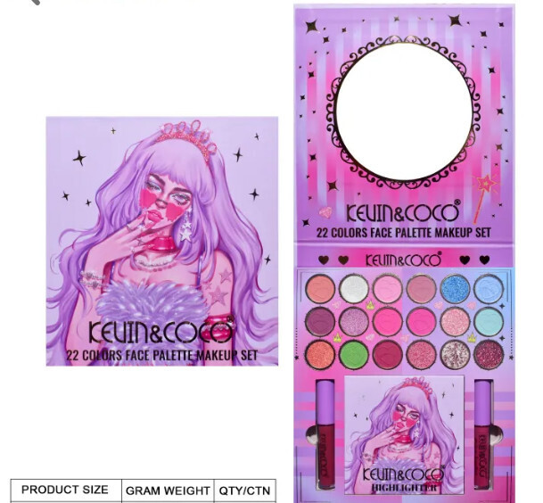 KEVIN&amp;COCO 22 Color Vanilla Star Queen Face Palette Makeup Set