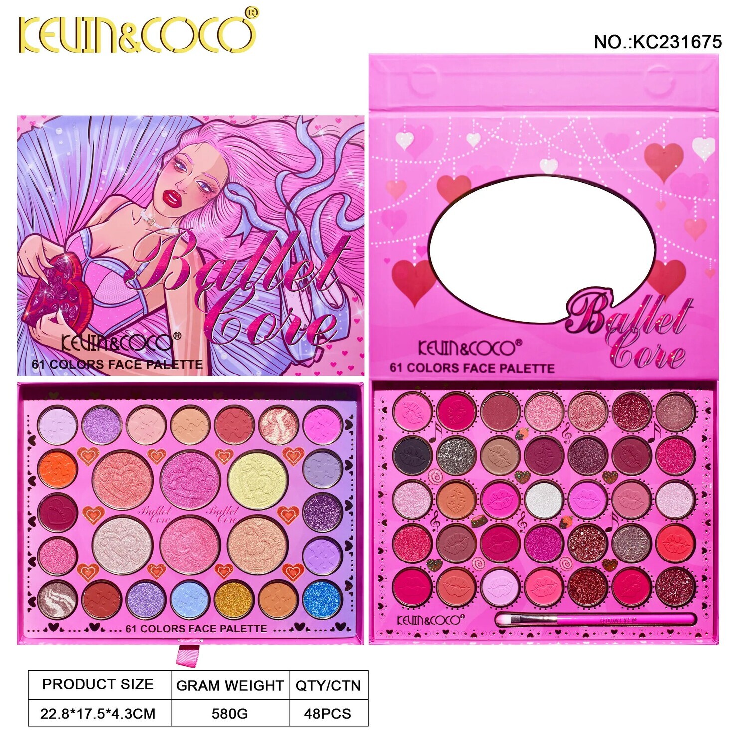 KEVIN&amp;COCO 61 Color Ballet Girl Eyeshadow Palette
