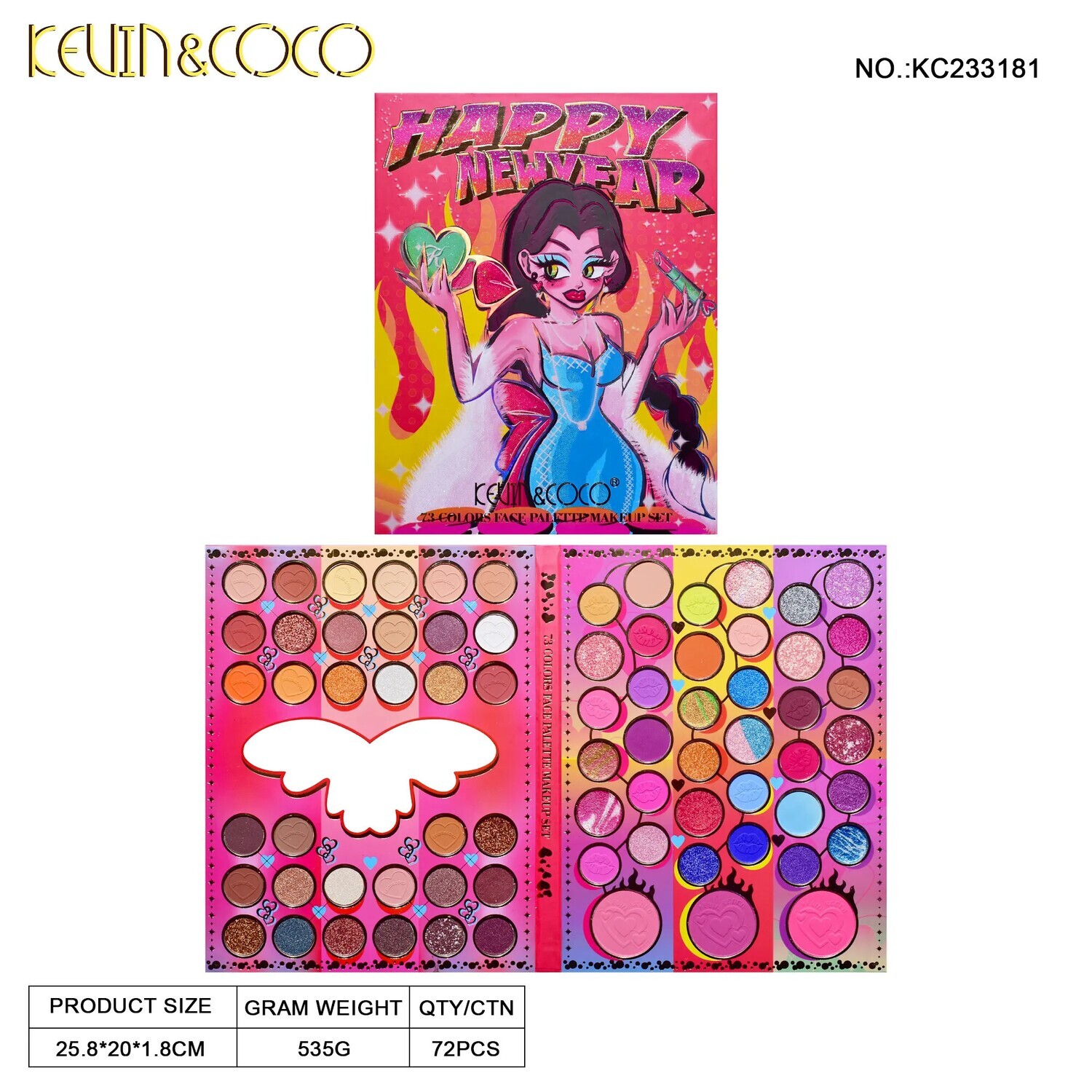 KEVIN&amp;COCO 73 Color Star Dream Girl Eyeshadow Palette