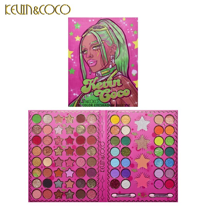 KEVIN&amp;COCO 80 Color Green Haired Cool Girl Eyeshadow Palette