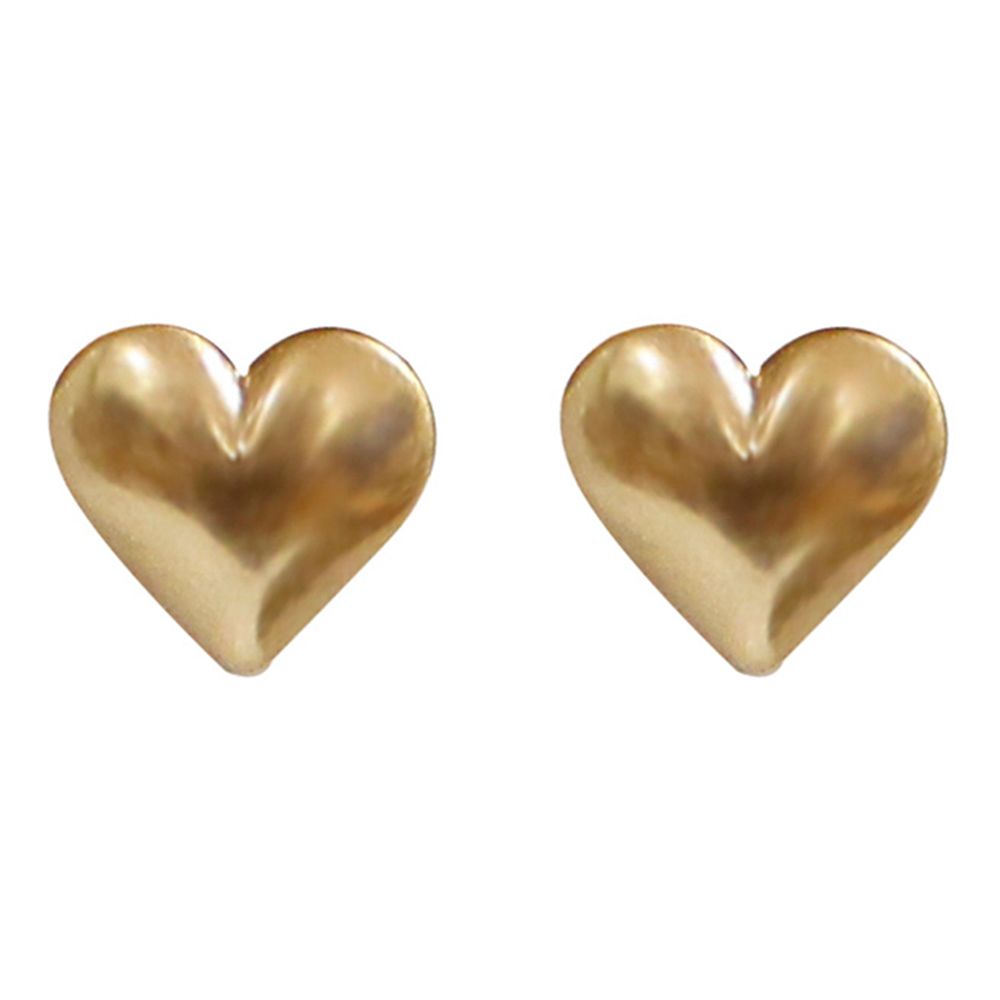 28313V Puffy Heart Earring, Color: Gold