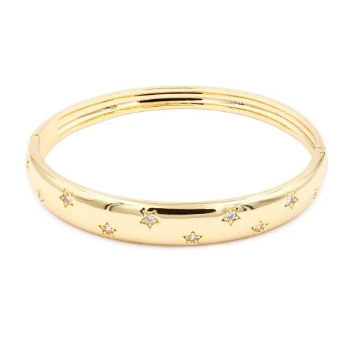 JH729    Star Bangles with Cubic Zirconia, Size: Gold