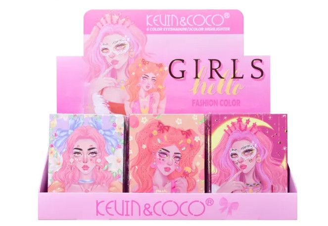 KEVIN&amp;COCO 6 Color Eyeshadow/3 Color Highlighter Palette