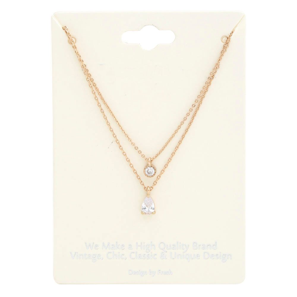 KS-5004 Crystal Layered Necklace