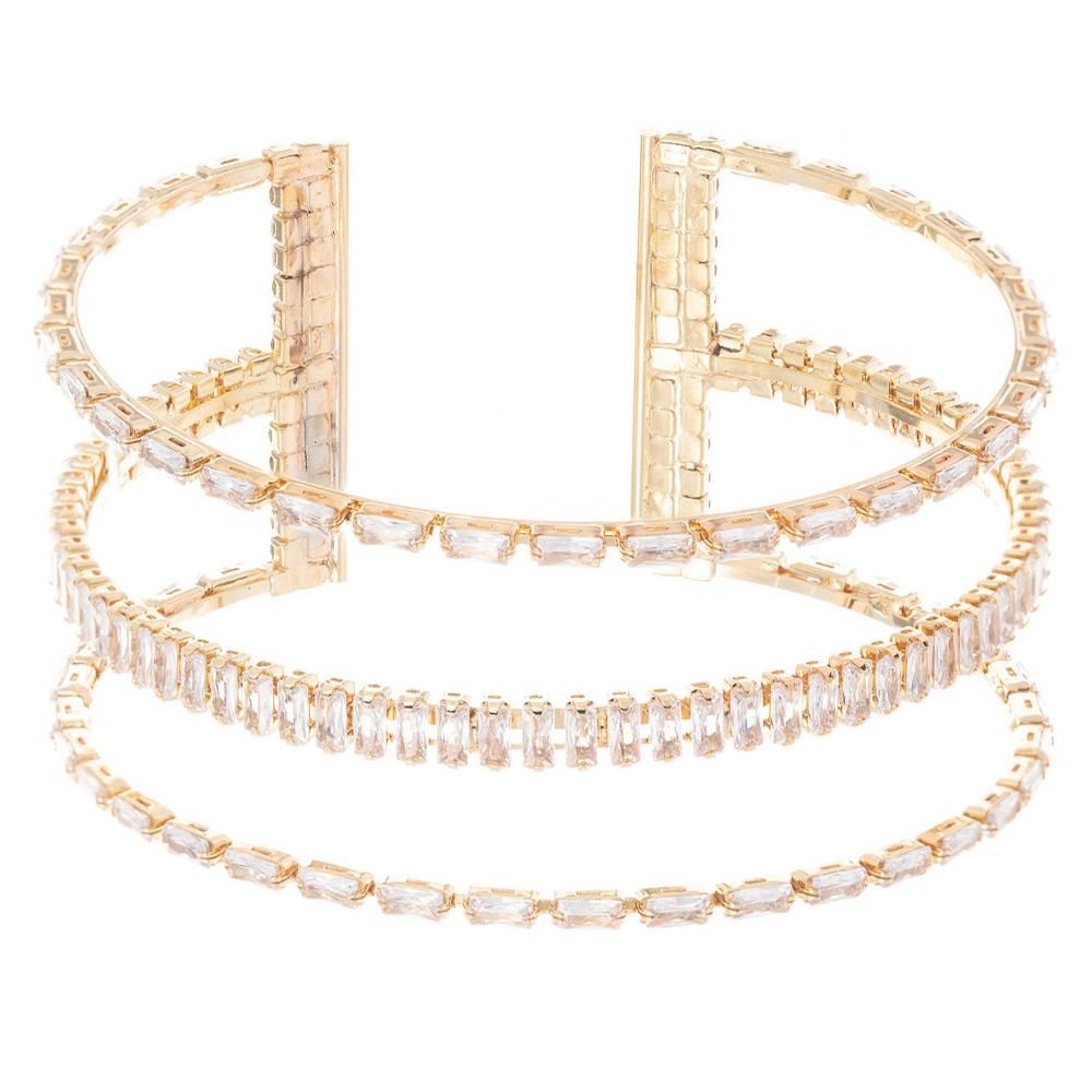 84350 Rhinestone 3 Line Wire Bracelet