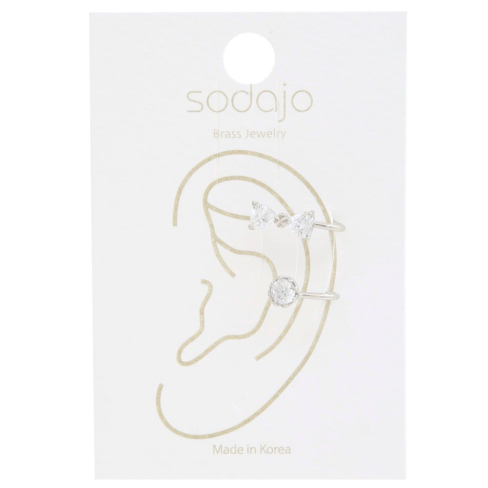 EF-7925 SODAJO Bow Crystal Metal Ear Cuff