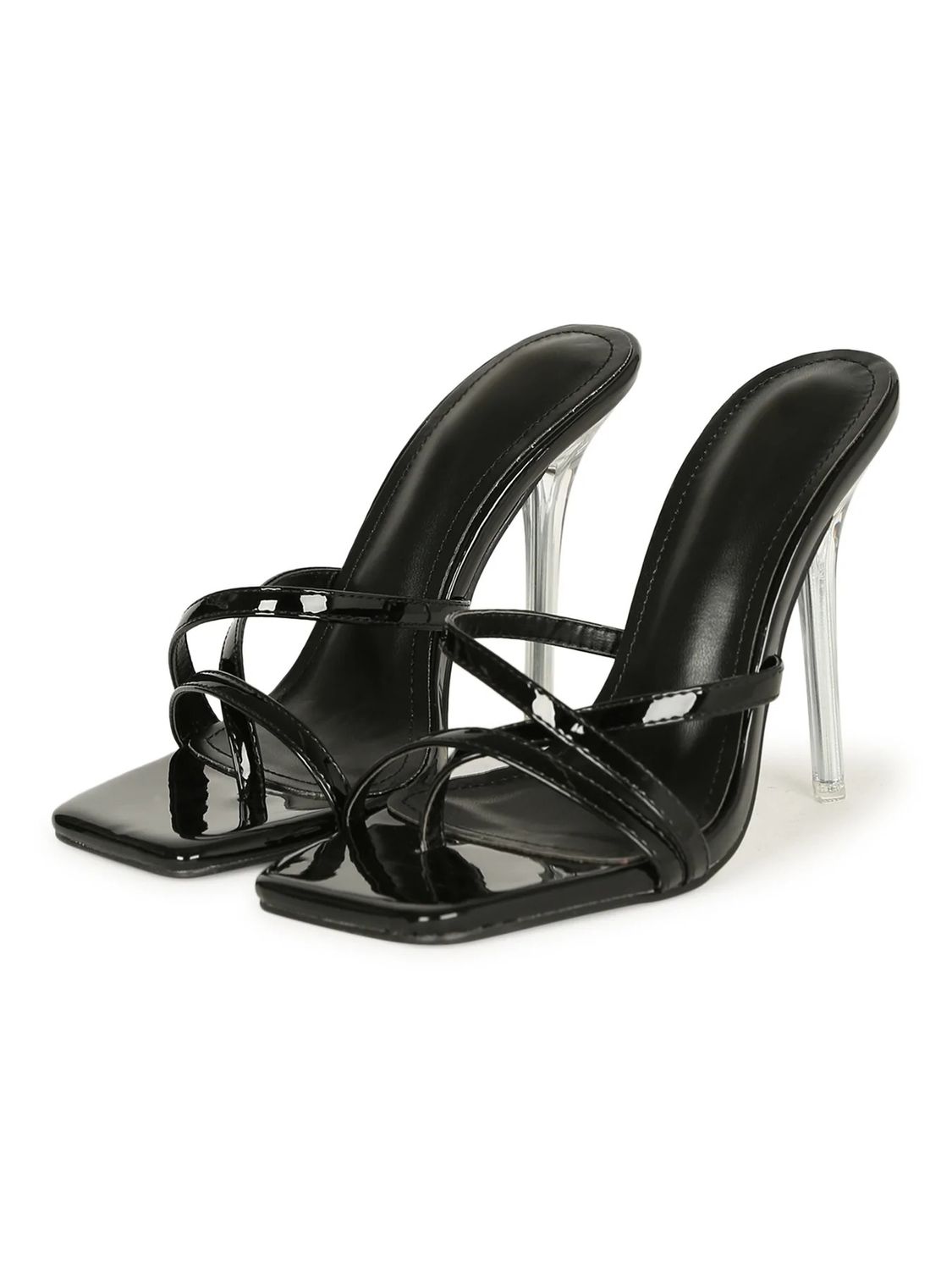 Silvia-9   Heeled Sandals, Color: Black, Size: 5 1/2