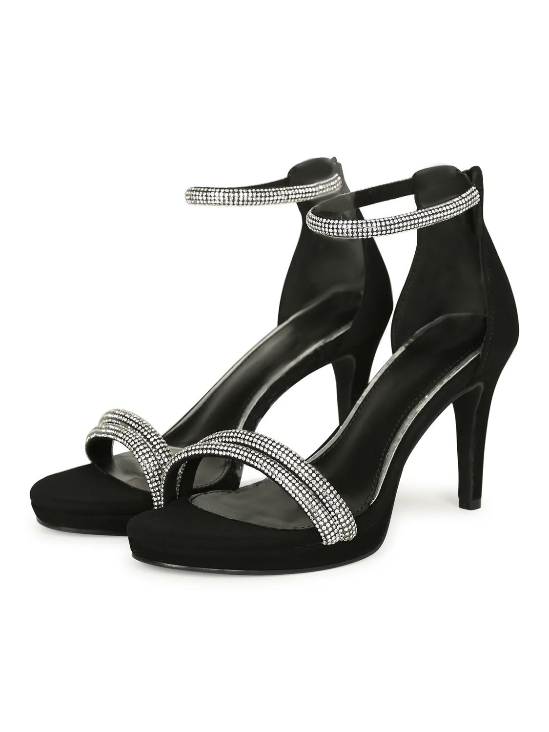 Jacy-1   Heeled Sandals  , Color: Black, Size: 6
