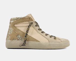 Roxanne   High Top Sneakers   , Color: Bone Snake, Size: 6
