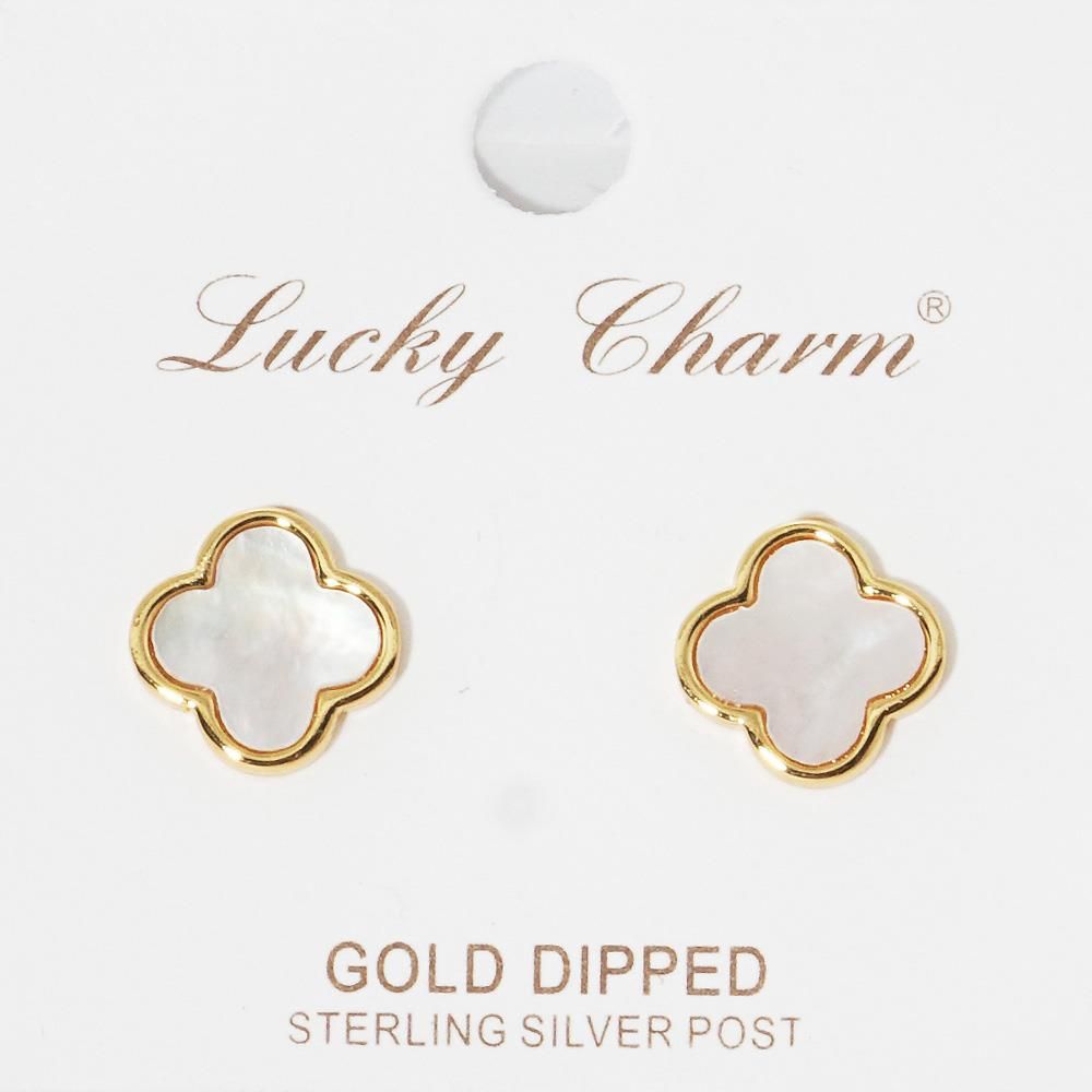 PE-2439   Lucky Charmed Dipped Earrings, Color: Gold