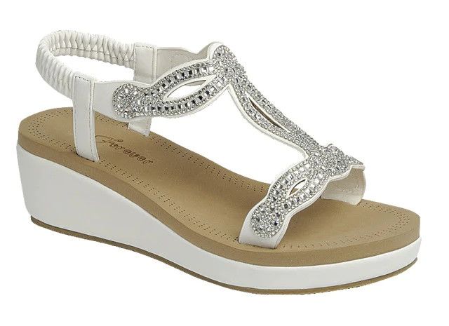 Mature-44 Rhinestone Wedge, Color: White, Size: 5