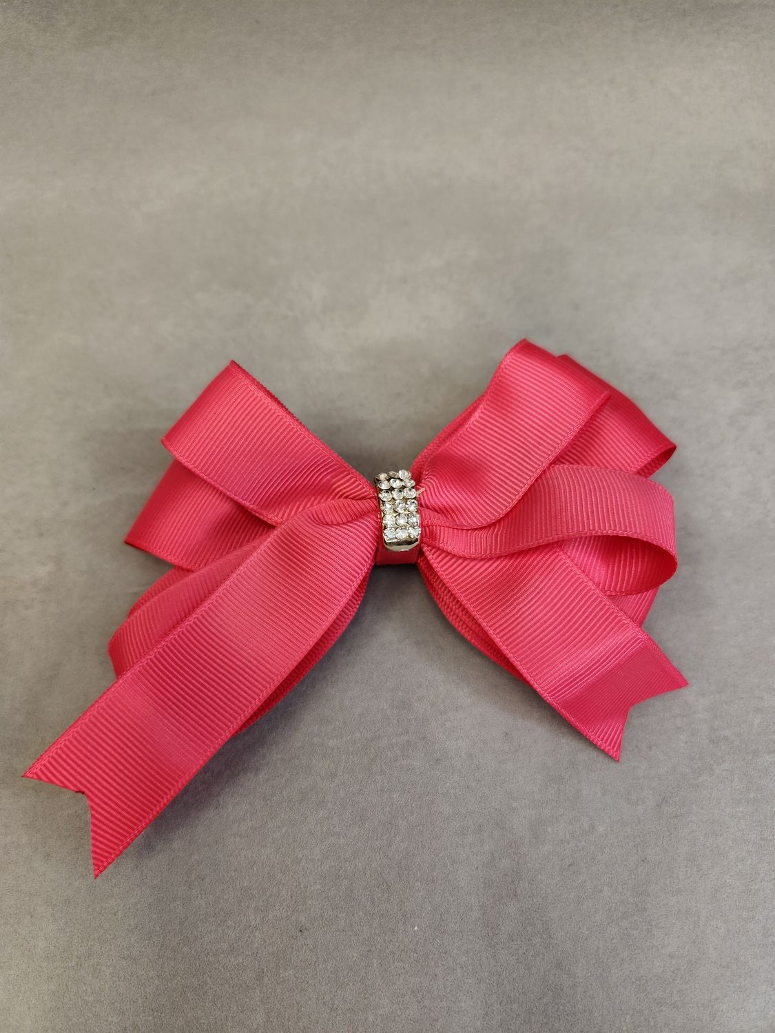 Hair Bows with Rhinestones, Color: Hot Pink