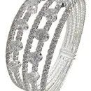 84247CR-G Crystal Gem Pave Multi Row Bracelet , Color: Silver