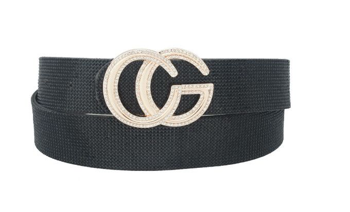 IW-33332RSPLUS Plus Outlined CG Buckle RS Strap Belt, Color: Black, Size: Plus