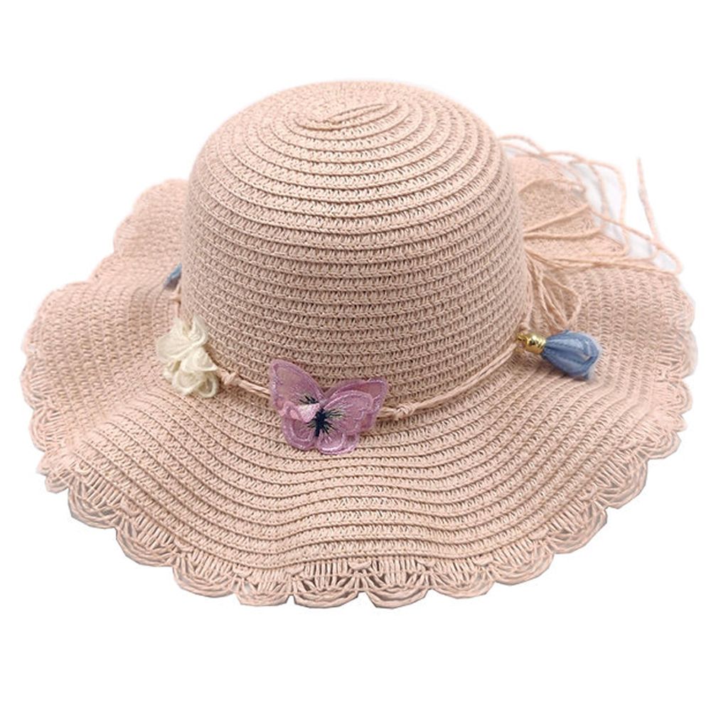 C-02882K Kids Straw Hat, Color: Rose
