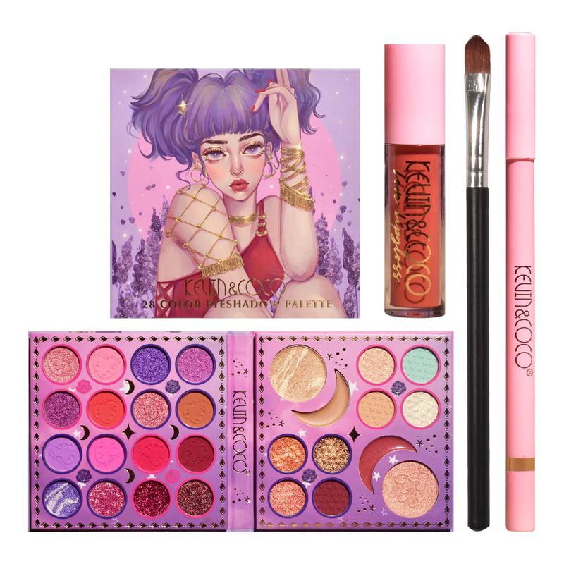 KEVIN&amp;COCO 28 Color Eyeshadow and Lip Set
