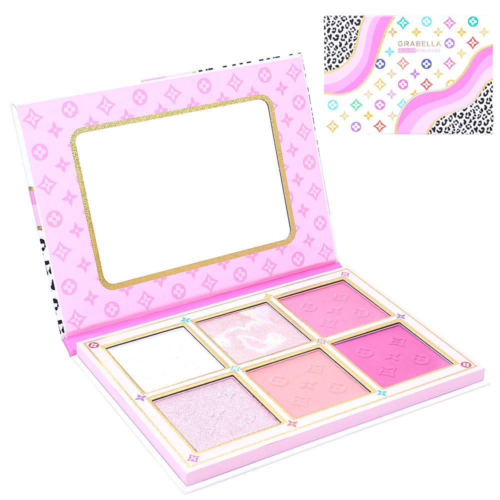 Girabella Pink 6 Color Highlighter Blush Palette