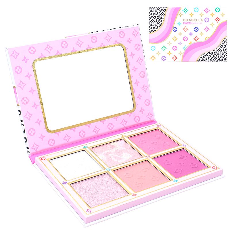 Girabella Pink 6 Color Highlighter Blush Palette