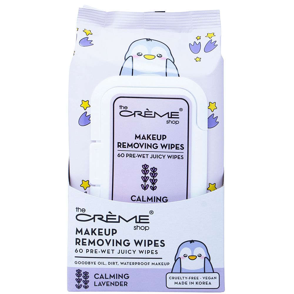 THE CREME SHOP Makeup Removing 60 Pre Wet Juicy Wipes Calming Lavender