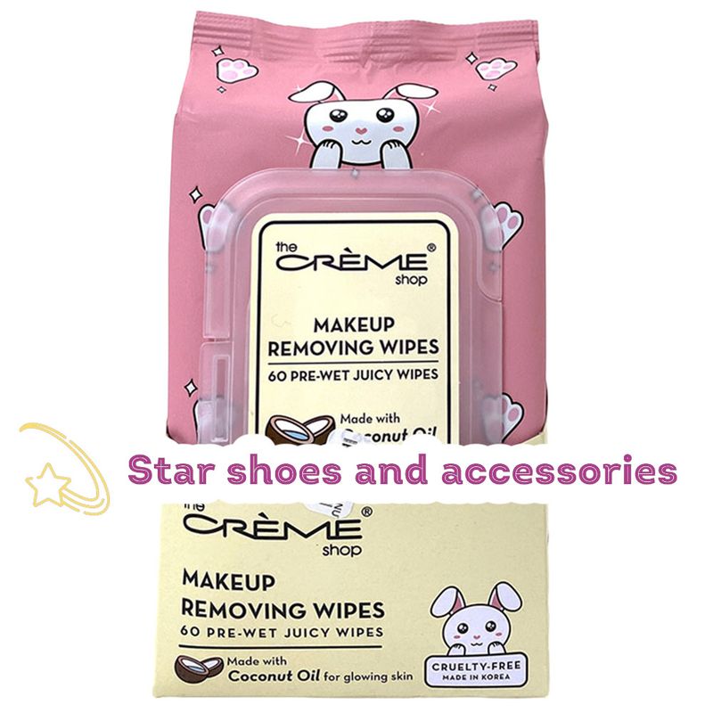 THE CREME SHOP Makeup Removing Wipes 60 Pre-Wet Juicy Wipes Coconut