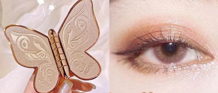 Butterfly 6 Color Eyeshadow Palette Glitter Pearlescent Matte Waterproof, Color: Chocolate Mousse