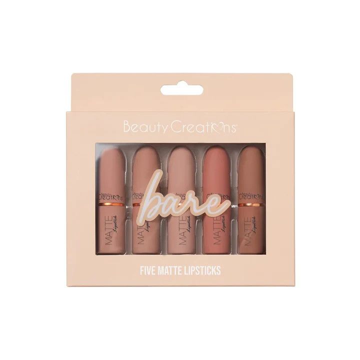 Beauty Creations Romance Matte Lipstick Set, Color: Bare Nudes