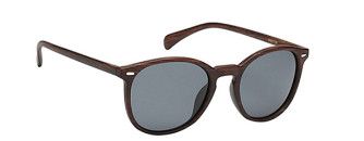 PZ-712038 Classic Wooden Round Shaped Stylish Sunglasses, Color: Dark Brown