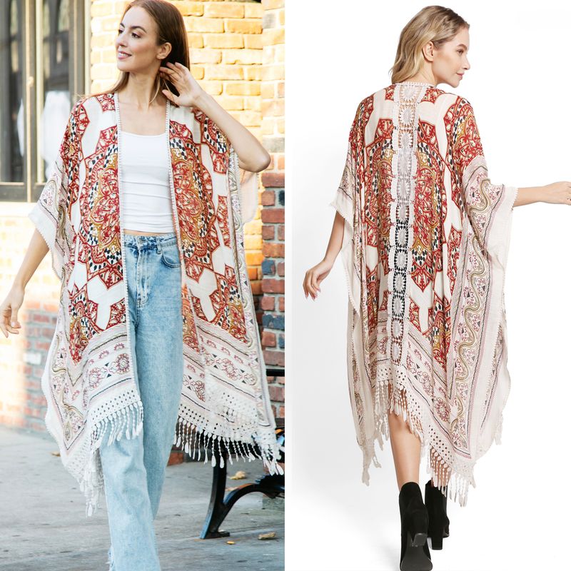 JP-5235 Mandala Coverup w/Tassels