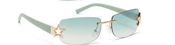 SG-8GSL28274 Star Colored Squared Sunglasses, Color: Mint
