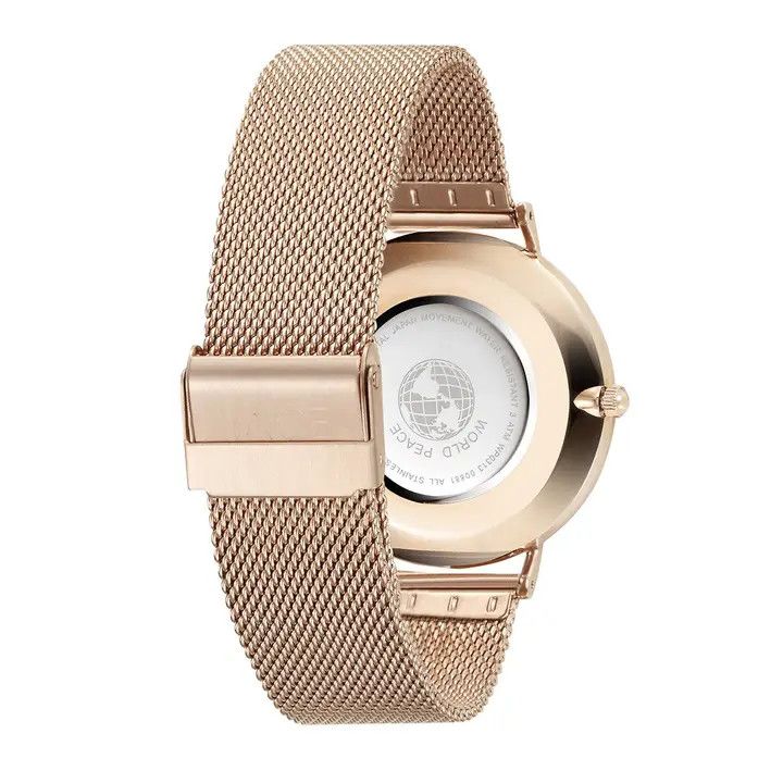 "Edmonton" Women`S Mesh Band Watch Gold
