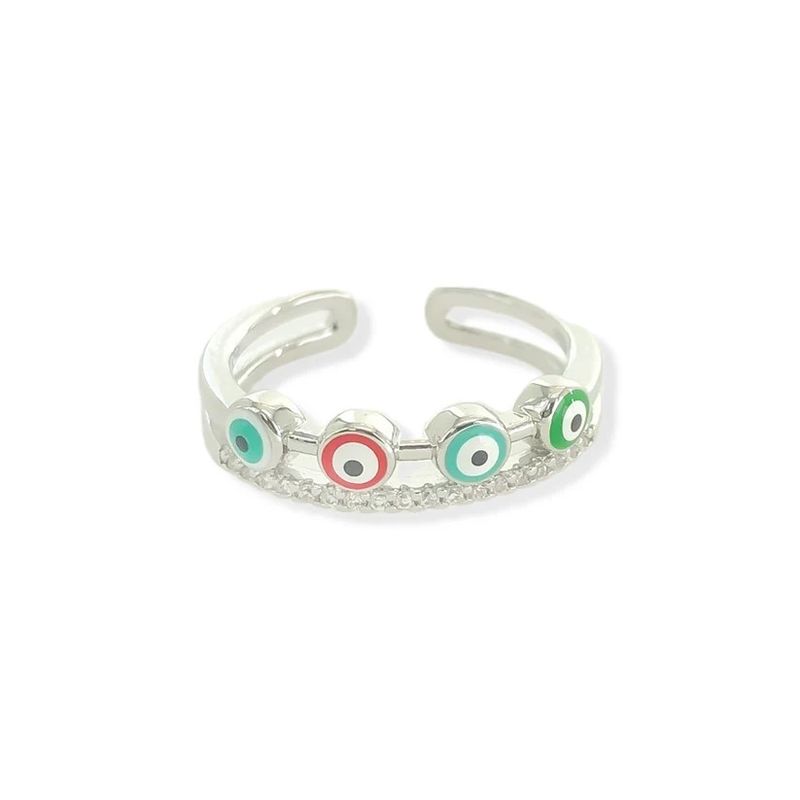 728RN006 - Enamel Eye Ring Silver