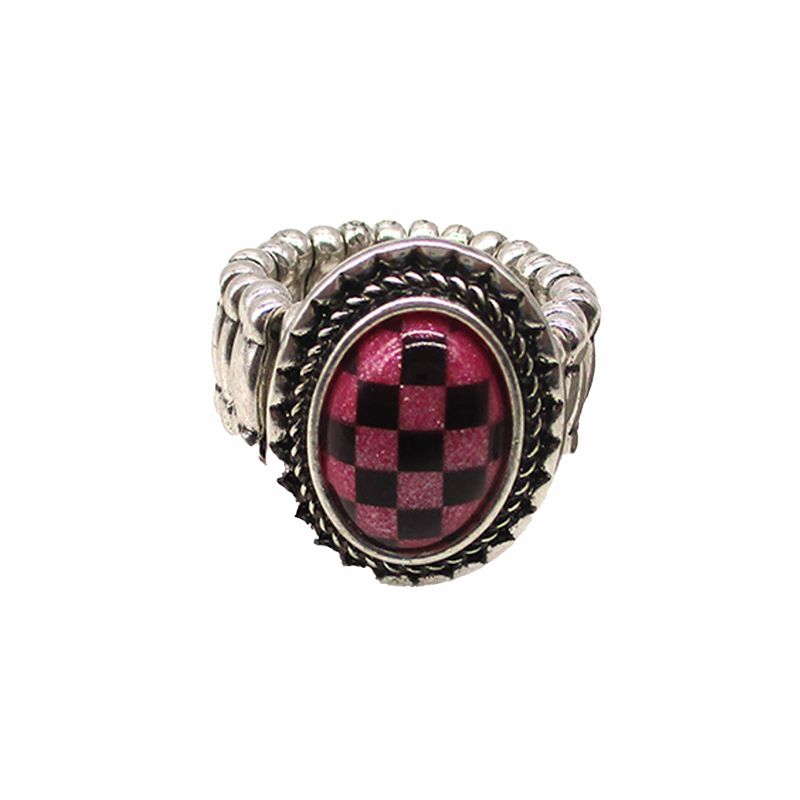 SR-0478 Western Checkered Round Ring (Adjustable)