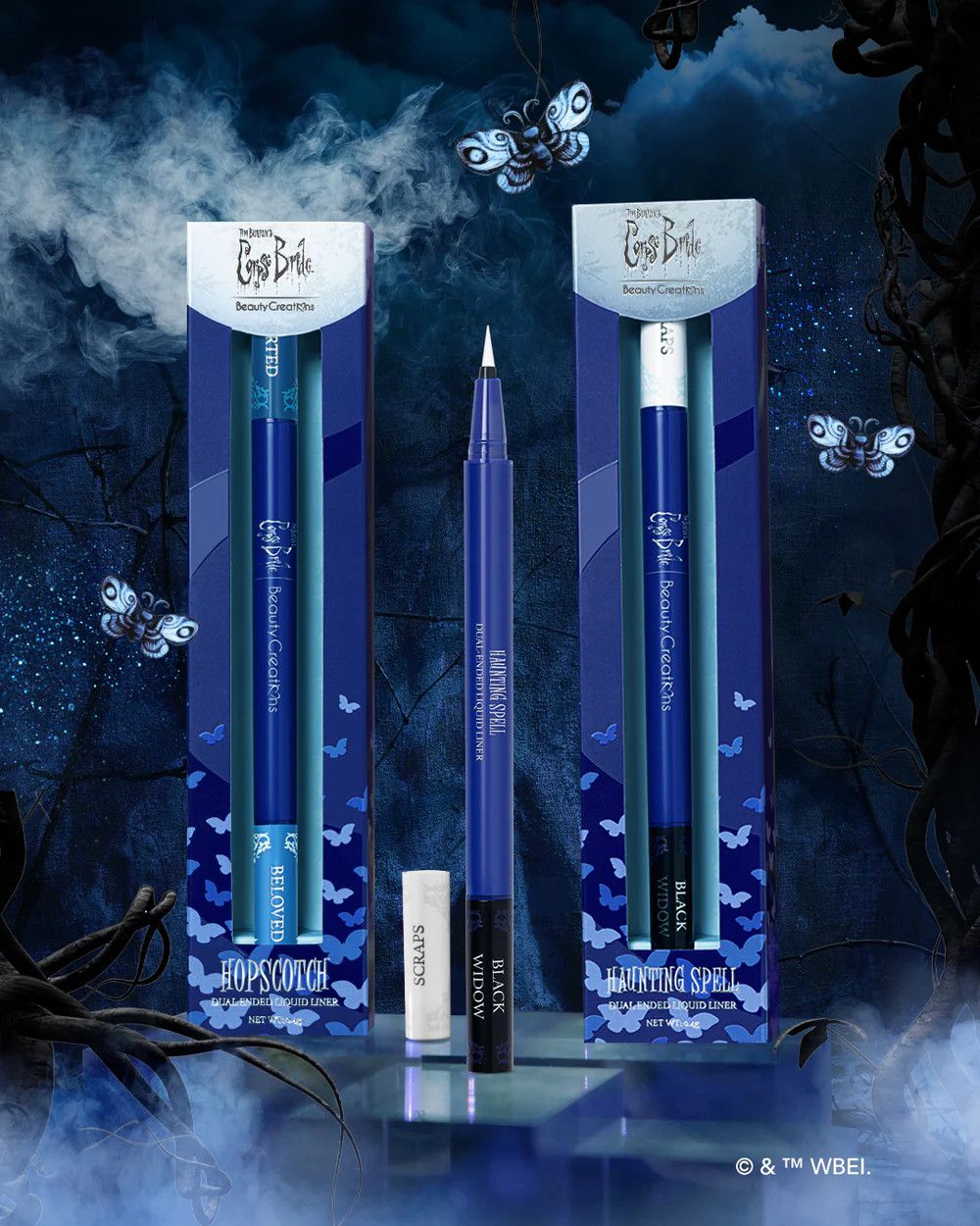 Beauty Creations Tim Burton&#39;s Corpse Bride X Beauty Creations Scraps/Black Widow&quot; Dual-Ended Liquid Liner, Color: Haunting Spell