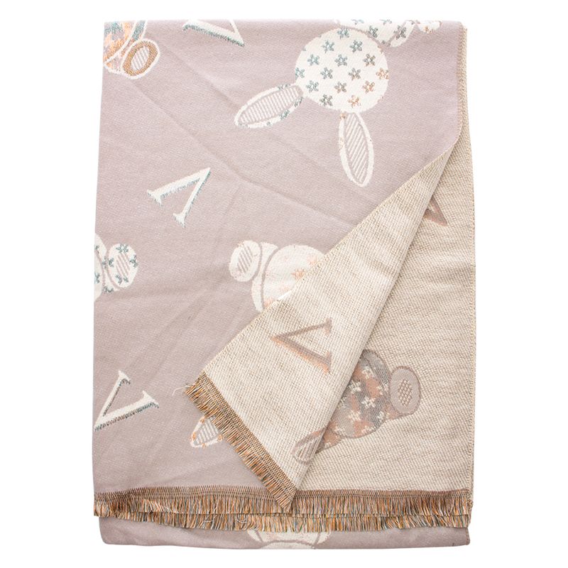 LVSC-016 Bunny Design Frayed Edge Oblong Scarf