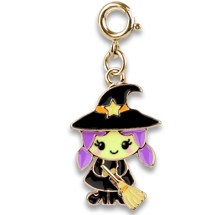 Charm It! Gold Swivel Witch Charm