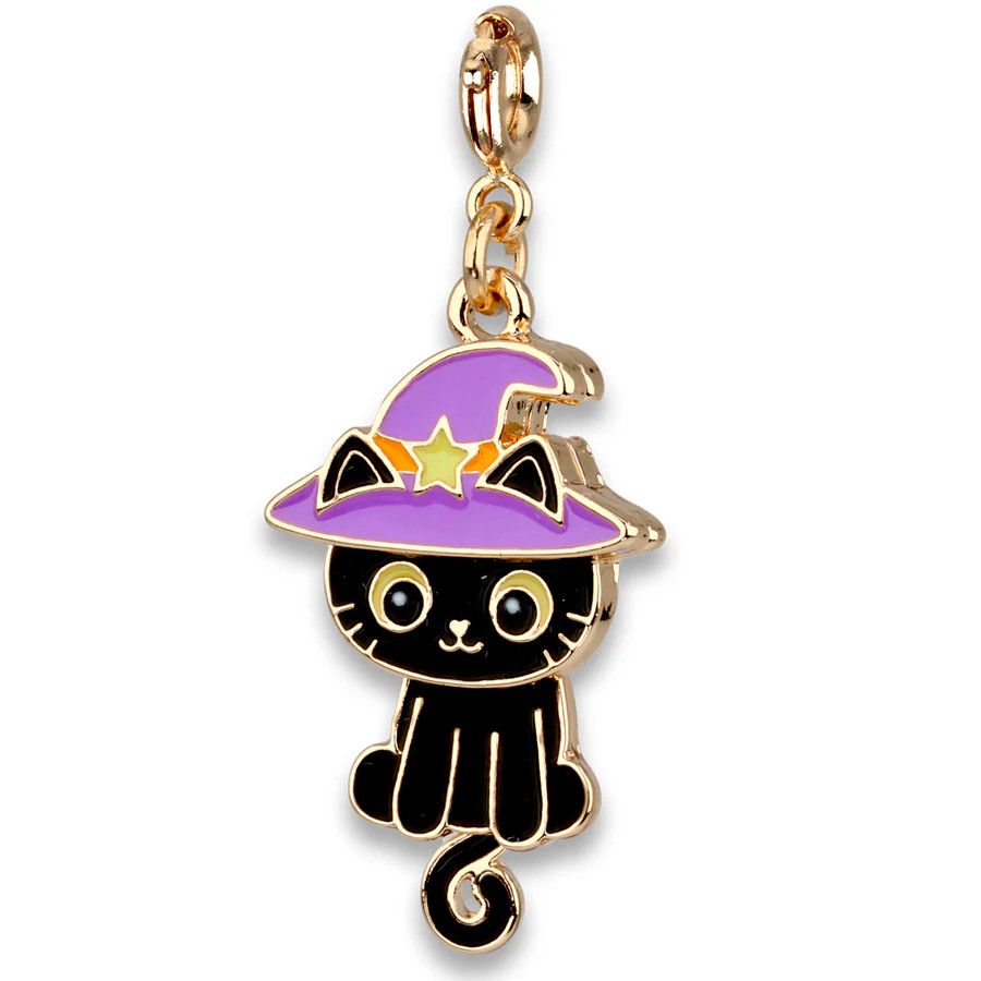 Charm It! Gold Swivel Black Cat Charm