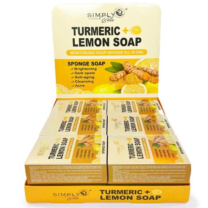 Simply Bella Turmeric Lemon Moisturizing Soap + Sponge All In One