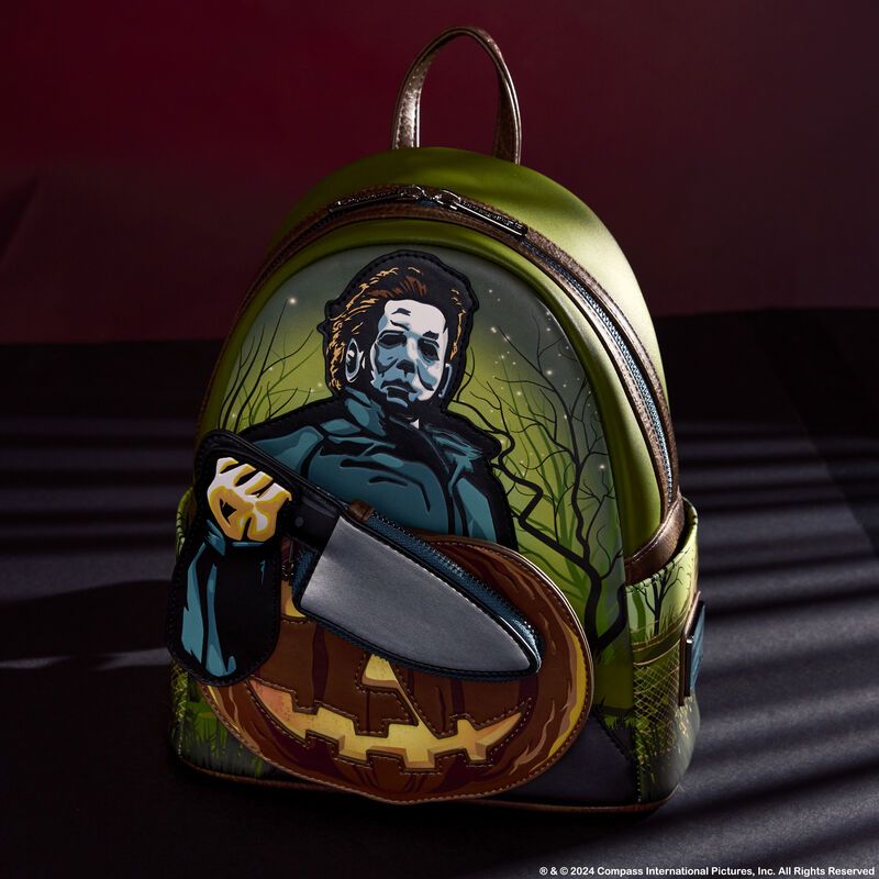 Loungefly Halloween Michael Myers Pumpkin Glow Mini Backpack With Coin Bag
